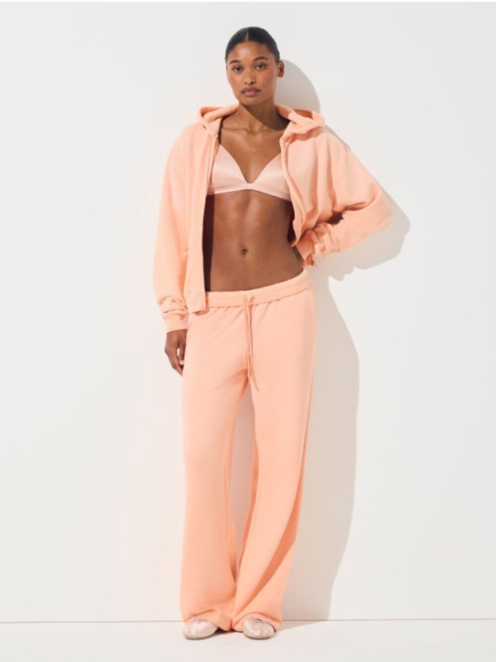 NEW SKIMS French Terry Low Rise Straight Leg Pant Cantaloupe XS NWT